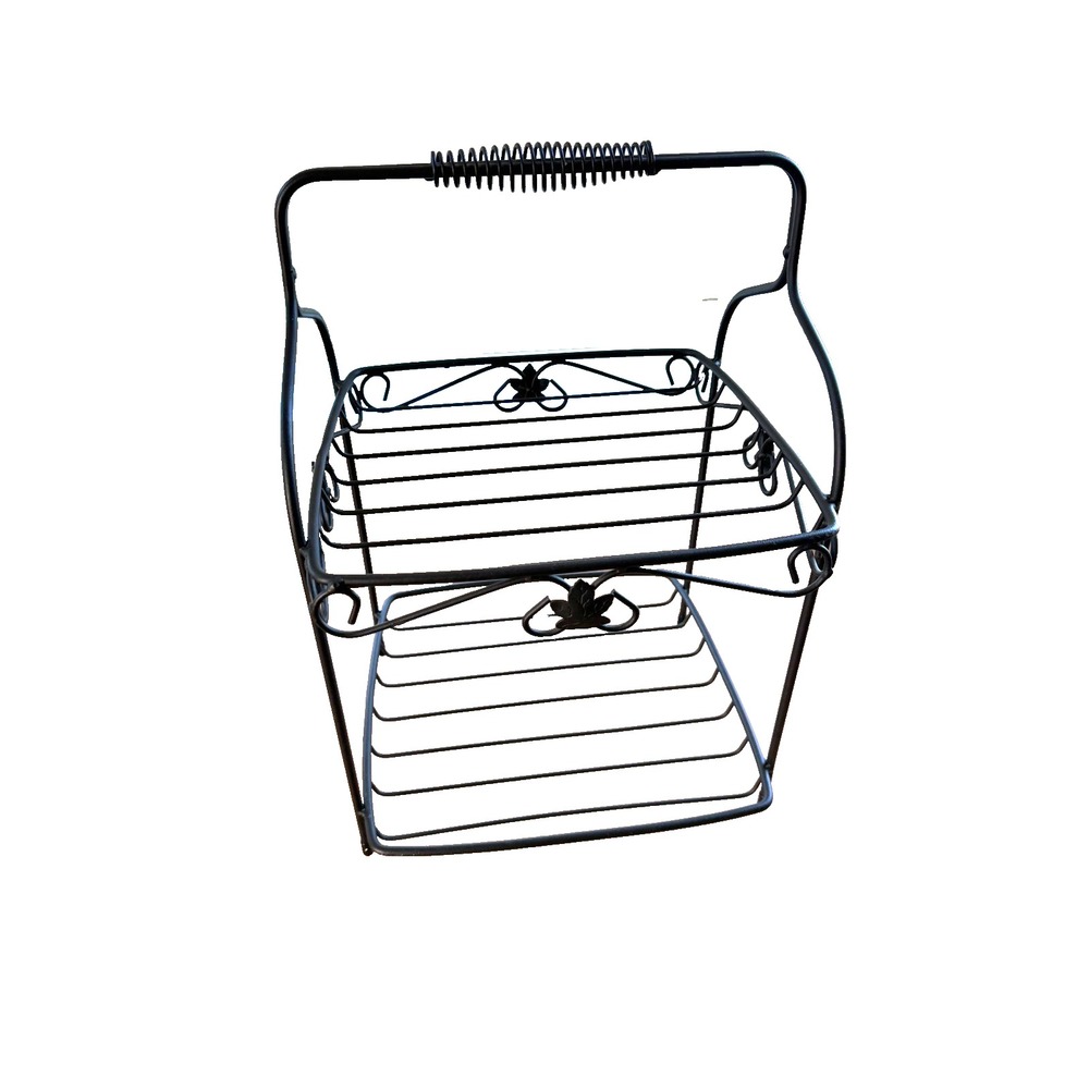 Longaberger Wrought Iron 2 Tier Server/Stand 11"L x 11.5"W x 16.5"H